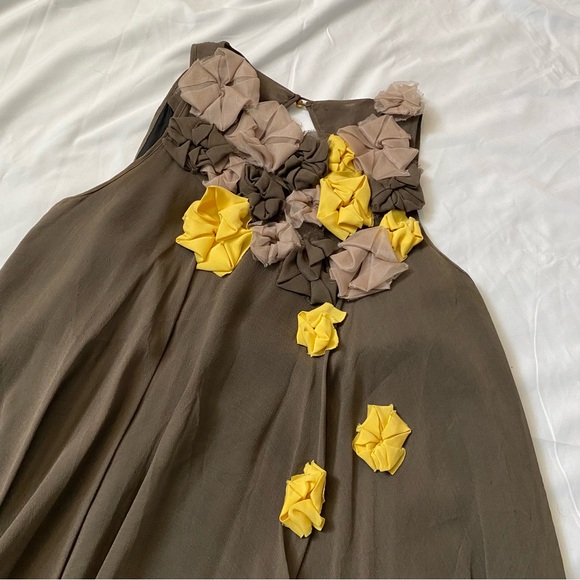 CAMILLA AND MARC 100% Silk Fairy Dress, Runway Designer 3D Floral Embellishments - Picture 2 of 12